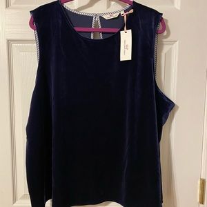 NWT Vineyard Vines 3X Blue Velvet Shell Sleeveless Top